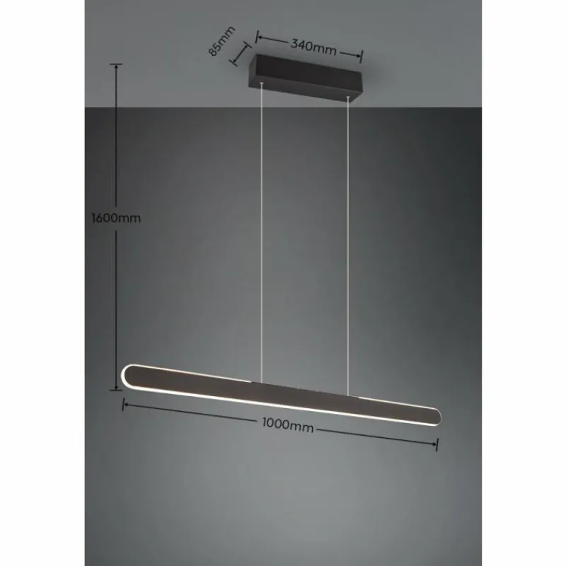 Luminaires Trio Suspension Trio HELIOS LED Noir, 1 lumière* Éclairage Led