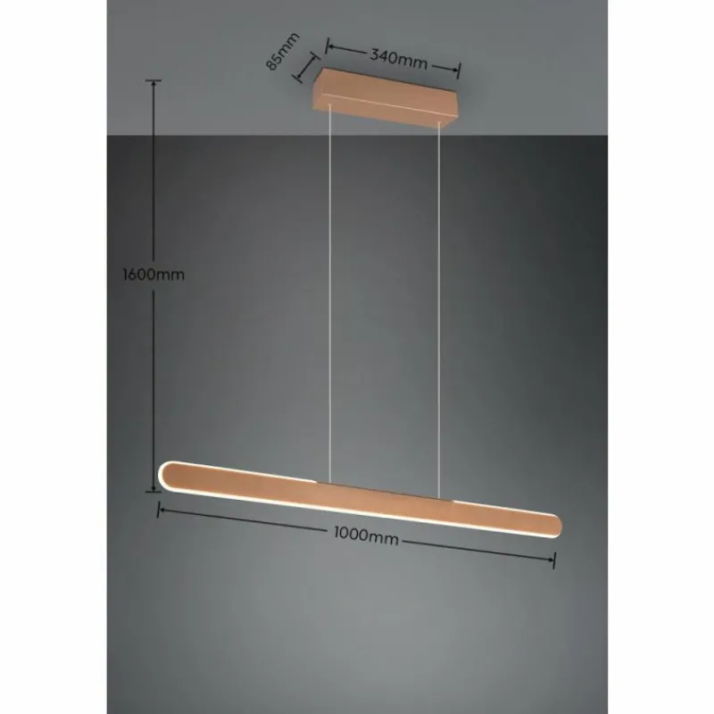 Luminaires Trio Suspension Trio HELIOS LED Brun, 1 lumière* Éclairage Led