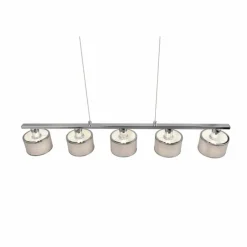 Lampes En Tissu-Luminaires Trio Suspension Trio KAPRUN Chrome, 5 lumières