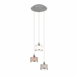 Lampes En Tissu-Luminaires Trio Suspension Trio KAPRUN Chrome, 3 lumières