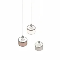 Lampes En Tissu-Luminaires Trio Suspension Trio KAPRUN Chrome, 3 lumières