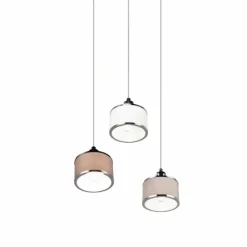 Lampes En Tissu-Luminaires Trio Suspension Trio KAPRUN Chrome, 3 lumières