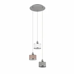 Lampes En Tissu-Luminaires Trio Suspension Trio KAPRUN Chrome, 3 lumières