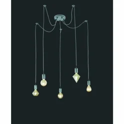 Luminaires Trio Suspension Trio Leuchten Cord Gris, 5 lumières* Suspensions