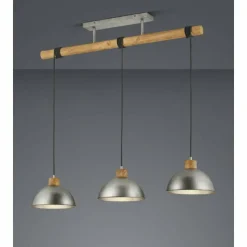Lampes Vintages & Rétros-Luminaires Trio Suspension Trio Leuchten DELHI Nickel mat, 3 lumières