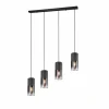Luminaires Trio Suspension Trio Leuchten ROBIN Noir, 4 lumières