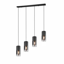 Luminaires Trio Suspension Trio Leuchten ROBIN Noir, 4 lumières