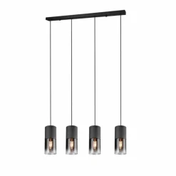 Luminaires Trio Suspension Trio Leuchten ROBIN Noir, 4 lumières