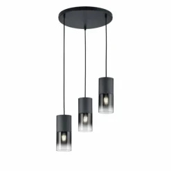 Luminaires Scandinaves-Luminaires Trio Suspension Trio Leuchten ROBIN Noir, 3 lumières