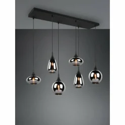 Luminaires Trio Suspension Trio Lumina Noir, 6 lumières