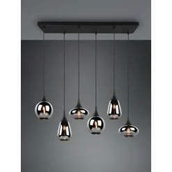 Luminaires Trio Suspension Trio Lumina Noir, 6 lumières