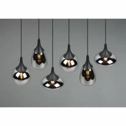 Luminaires Trio Suspension Trio Lumina Noir, 6 lumières