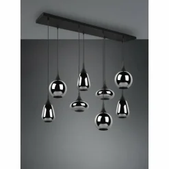 Luminaires Trio Suspension Trio Lumina Noir, 8 lumières
