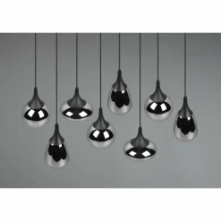 Luminaires Trio Suspension Trio Lumina Noir, 8 lumières