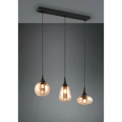 Luminaires Trio Suspension Trio Lumina Noir, 3 lumières