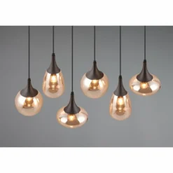 Luminaires Trio Suspension Trio Lumina Noir, 6 lumières
