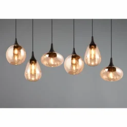 Luminaires Trio Suspension Trio Lumina Noir, 6 lumières