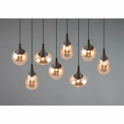 Luminaires Trio Suspension Trio Lumina Noir, 8 lumières