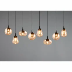 Luminaires Trio Suspension Trio Lumina Noir, 8 lumières