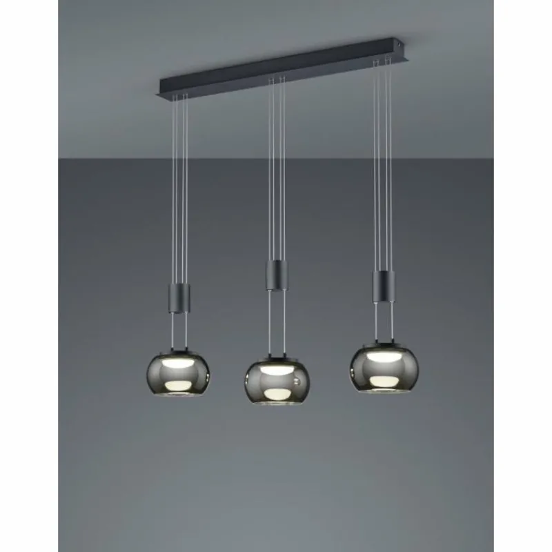 Luminaires Trio Suspension Trio Madison LED Noir, 3 lumières
