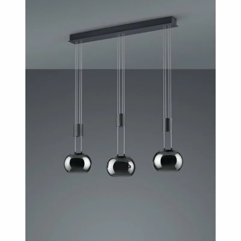 Luminaires Trio Suspension Trio Madison LED Noir, 3 lumières