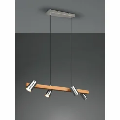 Lampes En Bois-Luminaires Trio Suspension Trio MARLEY Écru, Nickel mat, 4 lumières