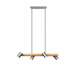 Lampes En Bois-Luminaires Trio Suspension Trio MARLEY Écru, Nickel mat, 4 lumières