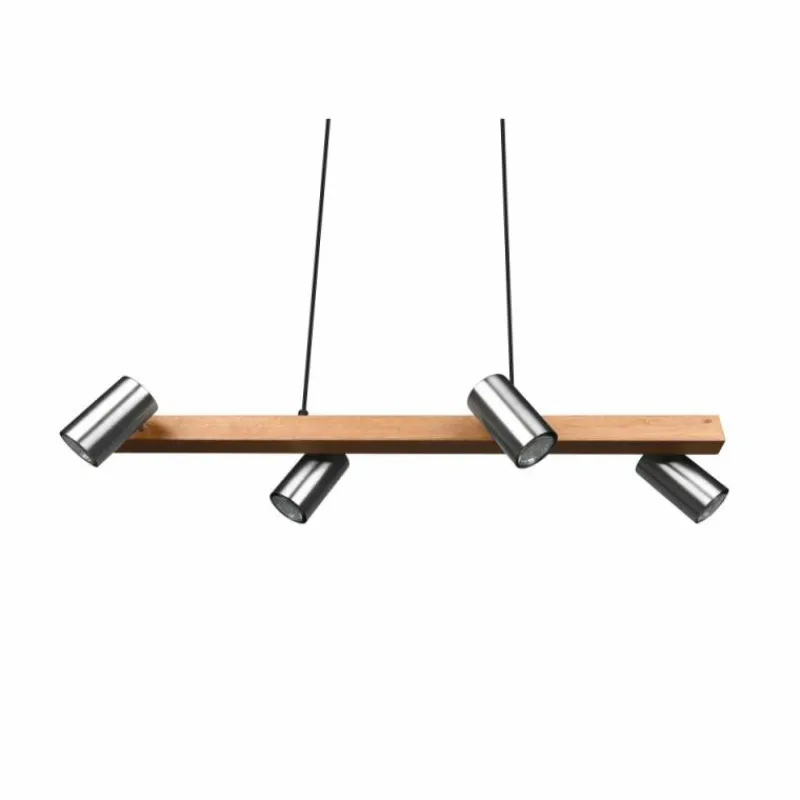 Lampes En Bois-Luminaires Trio Suspension Trio MARLEY Écru, Nickel mat, 4 lumières