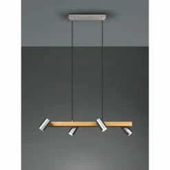 Lampes En Bois-Luminaires Trio Suspension Trio MARLEY Écru, Nickel mat, 4 lumières