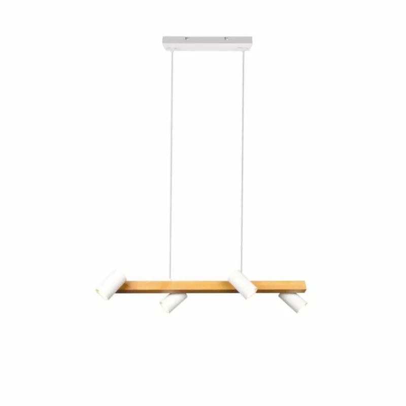 Lampes En Bois-Luminaires Trio Suspension Trio MARLEY Écru, Blanc, 4 lumières