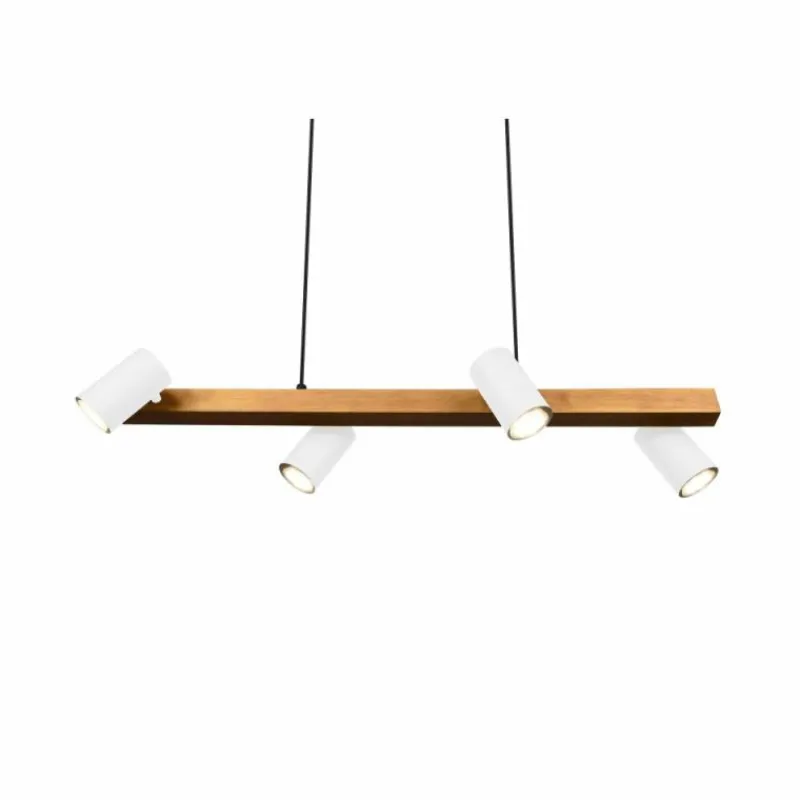 Lampes En Bois-Luminaires Trio Suspension Trio MARLEY Écru, Blanc, 4 lumières