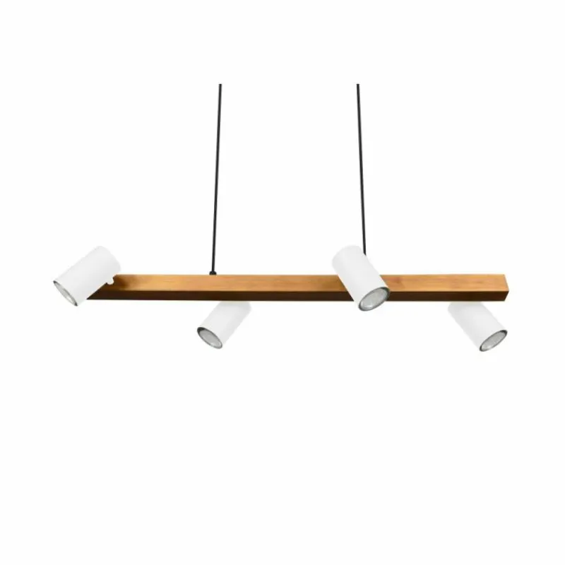 Lampes En Bois-Luminaires Trio Suspension Trio MARLEY Écru, Blanc, 4 lumières