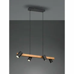 Lampes En Bois-Luminaires Trio Suspension Trio MARLEY Écru, Noir, 4 lumières