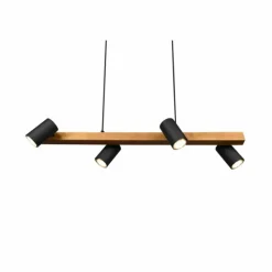 Lampes En Bois-Luminaires Trio Suspension Trio MARLEY Écru, Noir, 4 lumières