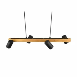 Lampes En Bois-Luminaires Trio Suspension Trio MARLEY Écru, Noir, 4 lumières