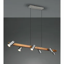 Lampes En Bois-Luminaires Trio Suspension Trio Marley Écru, Nickel mat, 6 lumières
