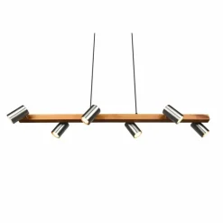 Lampes En Bois-Luminaires Trio Suspension Trio Marley Écru, Nickel mat, 6 lumières