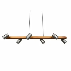 Lampes En Bois-Luminaires Trio Suspension Trio Marley Écru, Nickel mat, 6 lumières