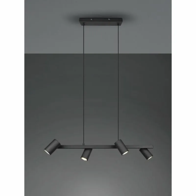 Luminaires Trio Suspension Trio MARLEY Noir, 4 lumières* Suspensions