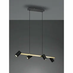 Lampes Dorées-Luminaires Trio Suspension Trio Marley Noir doré, 4 lumières