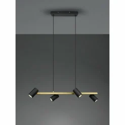 Lampes Dorées-Luminaires Trio Suspension Trio Marley Noir doré, 4 lumières