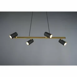 Lampes Dorées-Luminaires Trio Suspension Trio Marley Noir doré, 4 lumières