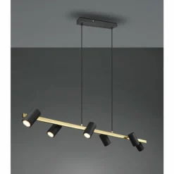Lampes Dorées-Luminaires Trio Suspension Trio Marley Noir doré, 6 lumières