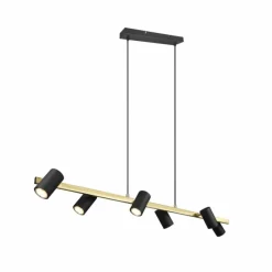 Lampes Dorées-Luminaires Trio Suspension Trio Marley Noir doré, 6 lumières