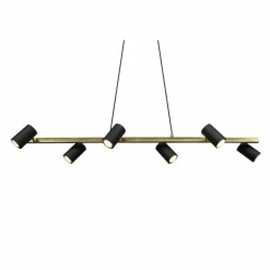 Lampes Dorées-Luminaires Trio Suspension Trio Marley Noir doré, 6 lumières