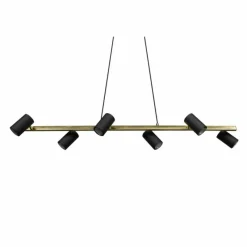 Lampes Dorées-Luminaires Trio Suspension Trio Marley Noir doré, 6 lumières