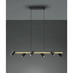 Lampes Dorées-Luminaires Trio Suspension Trio Marley Noir doré, 6 lumières