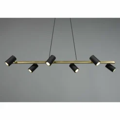 Lampes Dorées-Luminaires Trio Suspension Trio Marley Noir doré, 6 lumières