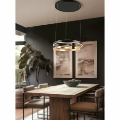 Lampes Dorées-Luminaires Trio Suspension Trio Marnie LED Or, Noir, 1 lumière
