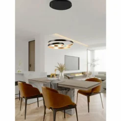 Lampes Dorées-Luminaires Trio Suspension Trio Marnie LED Or, Noir, 1 lumière